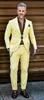 ファッションイエローグルーグラウマ州タキシードピークラペル新郎の結婚式のタキシード男性正式ブレザープロムジャケットスーツ（ジャケット+パンツ+ネクタイ）662
