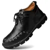 winterlaarzen heren echt leer enkel top kwaliteit warme sneeuw mode laars chaussure homme