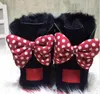 2020 DESIGN CLASSICO CORTO NEONATO RAGAZZA DONNA BAMBINI BOW-TIE STIVALI DA NEVE IN PELLICCIA INTEGRATA STIVALI CALDI STIVALI vendita calda