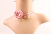 Koreansk stil stor varumärke spets halsband bowknot inlaid med vatten diamant clavicle chain antika halsband tillbehör grossist