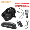 Bafang BBSHD 1000W 48V Motore con batteria 17AH BBS03 100MM Kit bici 120 MM Mountain Electric Fat Mid