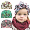 2020 Senaste blommig bomull Baby Turban Hat Kids Headbands Soft Nyfödda Öron Mössa Keps Hårband Toddler Hårtillbehör