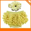 12 Color Baby Satin Ruffle Bloomers Pant Nappy Cover With Headband Infant Lace PP Pants Toddler Kids Ruffled Cotton Underwear Bloomers