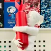 Lussuoso 32 cm Arte moderna Nuova bomba Hugger Banksy Redwhite Bomb Girl Resin Statue Statue Creative Home Gifts Desktop Decor9386963