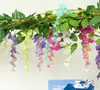 200cm / 78.7 "Silkblommor Konstgjord Lila Blomma Wisteria Vine Rattan Wisteria Garland för Wedding Home Garden Dekoration Festival Day