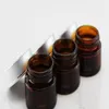 5g 10g 20g 30g Empty Brown Glass Bottle Eye Cream Glass Container Cosmetic Jar MakeUp Pot with black Cap Packaging Vials