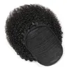 AliMagic cordon Afro crépus bouclés queue de cheval cheveux humains non-remy indien Extensions de cheveux queue de poney pour afro-américain