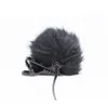 dark grey Artificial Fur Microphone Windscreen Outdoor MIC Windshield Wind Muff for Lapel Microphone 1PC