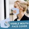Yetişkin sağır ayarlanabilir döngü için açık PET Penceresi ile görünür Ağız Yüz Kapak Anti Toz Yeniden Yıkanabilir Maske
