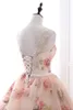 Jolie voir à travers la conception de robes de bal motif de fleurs robe de soirée pour des occasions spéciales sur mesure