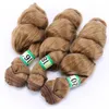 Trame de cheveux ondulés profonds rebondissants coudre dans les extensions de cheveux brun ombre 3pcs pour un haed trames de cheveux de longueur synthétique Jerry curl POUR W9091200