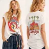 Boho inspirowane kobietą białe koszulki z krótkim rękawem anioła graficzna TOPS 2020 NOWOŚĆ Summer Podstawowy swobodny koszulka Camisetas Mujer CX200714