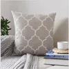 Home Decor Embroidered Cushion Cover Grey Black green Geometric Canvas Cotton Square Embroidery Pillow Cover 45x45cm Pillow Sham13043668