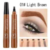 5 Colors Eyebrow Tattoo Pen 4 Fork Tips Fine Sketch Liquid Eyebrow Pencil Waterproof Eyebrow Pen9918077