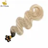 ブラジルのバージニャヒェア手持ち型Weft Humanhair織り手ネクタイ髪の延長1bブロンドT色100g /バンドル2束