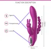 3 w 1 Dildo Rabbit Vibrator wodoodporne USB ładowne łechtaczki stymulator Anal Vibrator Sex Toys dla kobiet pary seksualne 7807630