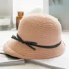 Kvinnor Straw Hat Bow Knot Ornament Lady Retro Wide Brim Hat Travel Hoilday Beach Personlighet Fällbar Natur Casual Outdoor Sun Hattar LJJP107