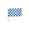 30x45cm bandiera a scacchi per auto blu e bianco, 100% poliestere tutti i paesi, uso interno all'aperto, trasporto di goccia