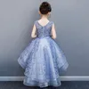 Girl Wedding Party Flower Girl Bridesmaid Embroidery Tail Dress Princess Birthday Host Walking Piano Performance Dress zYfu3438938