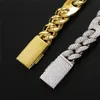 Men039s Cool Necklace 20mm Width 1618202224inch 18K Gold Plated CZ Cuban Chain Necklaces Bracelet Diamond Chian Necklaces8383676