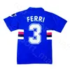 1990 1991 Soccer Sampdoria Retro Jersey 10 Mancini 3 Ferri Vialli Cerezo Attilio Lombardo Blue Home Football Shirt Kits Size S-XXL