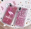 Quicksand Vloeibare Case Flamingo Phone Cases voor iPhone X 11 7 8 Plus XR XS MAX BLING DYNAMISCHE LIEFDE HARTS ACHTERKAP