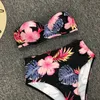 Женские купальники Ztvitality Floral Print без бретелек бикини с высокой талией бикини 2021 underwire backload купальник женские сексуальные женщины