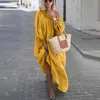 Women Clothes Autumn Boho Plus Size Dresses Casual Off The Shoulder Vintage Dress Loose Maxi Dress Robes Vestidos Femme