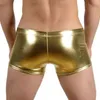 Men Erotic Sex PU Leather Strappy Boxer Lingerie Wet Shorts PVC Latex Club Patent Underwear Male Boxers284f