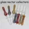 Glass Nectar Mini Dab Straw Pipes Collector Hookahs med 10 mm kvartspetsar Oljeriggar Silikonr￶r r￶kningstillbeh￶r