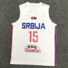 Top-Qualität #15 Jokic Basketball Trikot Alle genähten College-Trikots benutzerdefinierter Nummer Name An jeder Größe xxs-4xl