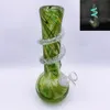 Soft Glass Water Pipes Dry Herb Tobacco Smoking Hookahs 25cm/10in Tall Glow in the Dark Wrap design