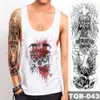 Grand bras manche tatouage maori totem étanche à tatouage temporaire étalant warrior samurai angel skull hommes full noir tatoo t205070307