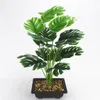 50cm 18fork grande planta artificial Turtle Turtle Tree Folhas Monstera Branch Green Tropical Plant for Bonsai Indoor Decor272r