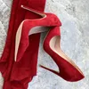 12 centimetri tallone delle pompe delle donne della pelle scamosciata Super Tacchi alti Feticismo donna di modo punta aguzza abito scarpe dei tacchi Viola Nero Rosso 2020