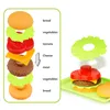 Kinder Küche Spielzeug Essminiaturen Sets Simulation Hamburger Hotdog Pretend Play Snack Burger pädagogisches Spielzeug für Mädchen-Kinder
