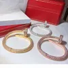 brands screw Full drill nails Bracelet Gold Bracelets Women Bangles Punk for gift luxurious Superior quality jewelry9354111