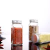 Spice słoiki Kuchnia Organizator Uchwyt do przechowywania Pojemnik Szkło Przyprawowe Butelki z pokrywką Kemping Condiment Containers LX2609