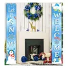 Julkoppling Banner Porch Sign Christmas Door Family Party Shop Mall Holiday Hängande dekoration 15 Mönster