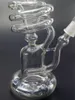 Bent Tube Recycler Dap Rig Inline 9,4 tums vattenpipor Perc Percolator Glas Water Bongs 14mm Hane Joint