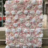 Panneau mural de fleurs artificielles 3D, décoration de fond de mariage, fausses fleurs rose ivoire pêche avec événement GY809