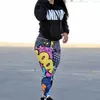 Chrleisure Kvinnor Digital Utskrift Leggings Workout Leggings High Waist Push Up Leggins Mujer Fitness Dambyxor