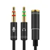 Audio Splitter cable 3.5mm Female to 2 Male Aux Cables Headset PC Adapter