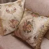 CURCYA Luxury Tribute Silk Jacquard Decorative Cushion Covers Floral European Style Vintage Satin Waist Pillow Covers for Sofa12191548