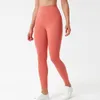 LU-07 Yoga Leggings Yoga Pants Women Girls High midje Sport Gym Wear Leggings Sport Outfits Ladies Elastic Fitness Lady Outdoor Sports Trousers Träningskläder