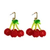 Multi Color Rhinestone Statement Dangle Earrings Luxury Fruit Pineaplle Cherry Strawberry Drop Earring Girl Jewelry Accessory