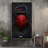 3 panneaux pensant singe avec casque mur Art toile Art peinture drôle animaux affiches imprime photos murales pour salon Dec6027756