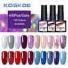 Koskoe Nail Gel Polish Set 4pcs/6pcs kit de gel conjunto de lentejuelas de brillo remojo kit de barniz de uñas LED LED para diseño de arte
