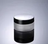 100pcs 100g frosted PET jar with black glossy cover, 100ml mask jar, cream bottle, cosmetic bottle