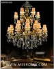 Contemporâneo Grande 3 Tiers 24 armas Cristais Chandelier luminárias de bronze antigo de luxo K9 Cristal Pingente Luster Lâmpadas D115cm H140cm